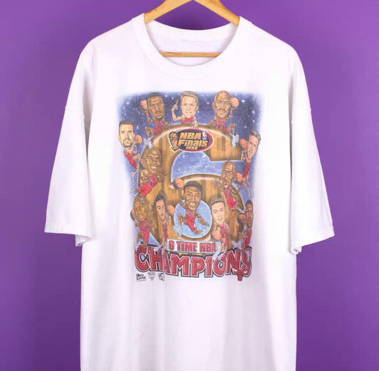 1996 Chicago Bulls 6 Time Champions Vintage Tee